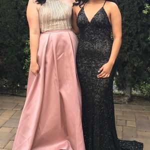 Scala Sequence Open Back Fitted Evening Gown